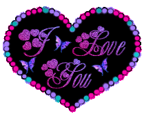 Gif animé coeur noir y love you